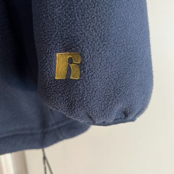 Russel Athletic Team Issue Notre Dame Fleece Large Zip-Up Vtg embroidered pocket - Picture 9 of 14